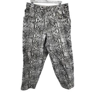 Vintage Marc Buchanan Pelle Pelle Jeans 34 Baggy White Snake Skin Print Hip Hop